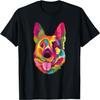 Colorful Pop Art German Shepherd Portrait GSD Owner T-Shirt