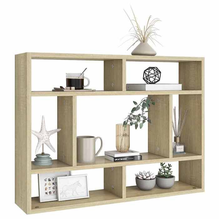 VidaXL Wall Shelf Sonoma Oak 75x16x55 Cm Chipboard