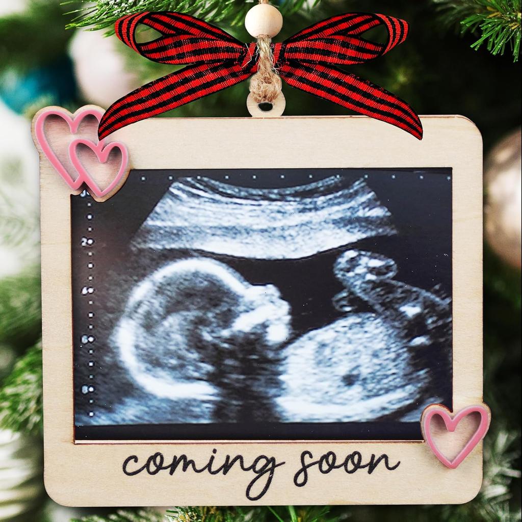 Baby Ultrasound Picture Frame Ornament, Pregnancy Announcement for Grandma Grandpa, Sonogram Picture Frame Ornament, Expecting Baby Gift for New