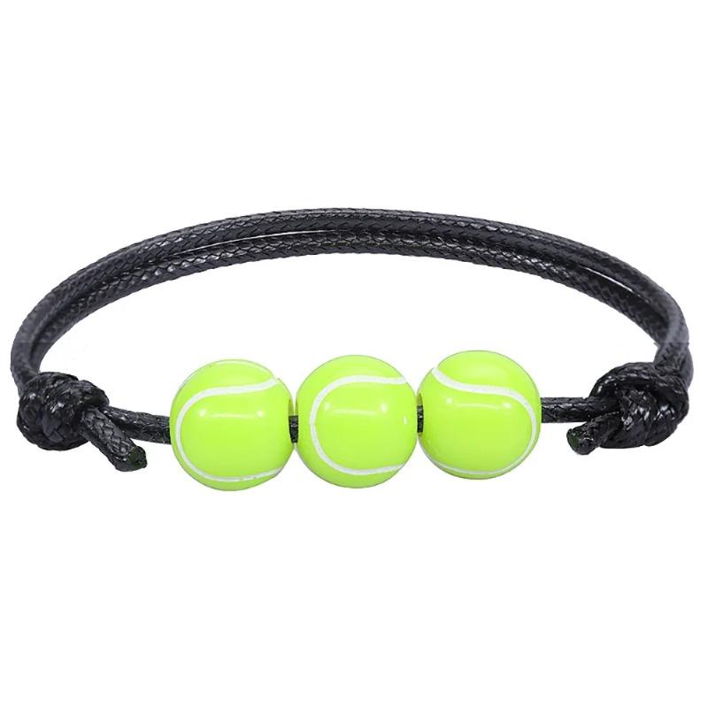 Football Basketball Tennis Rugby Hand Bracelet Wax Line Woven Tennis Rugby Bracelet Boys Girls Soccer Volleyball Beads Jewelry