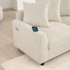 Modular U-/L-Shaped Sofa, 6-Seater, 2 Movable Footstools; USB/Type-C Charging; 8 Adjustable Cushions + 2 Decorative Cushions; Waffle Chenille, Beige