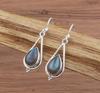 Natural Labradorite Gemstone 925 Silver Handmade Women Dangle Earrings Birthstone Earrings Mom Gift Bridal Jewelry