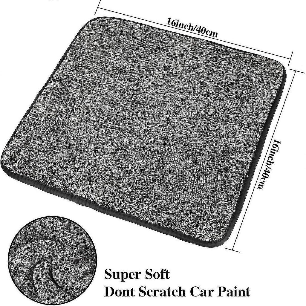 Microfibre Car Cleaning Cloths, Upgraded 1200gsm Ultra-thick Car Drying Towel 16'' X 16''(3 Pack) - Ya