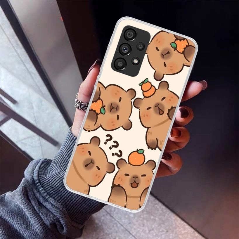 Funny Capybara Cartoon Animal Phone Case For Samsung Galaxy A17 A16 A15 A14 A13 A57 A56 A55 A54 A53 A37 A36 A35 A34 A33 A26 A25