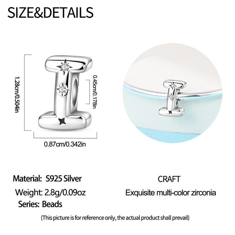 Copper Letter A-Z Alphabet Starlight Beads Diy Name Charms Fit Bracelets Necklace For Women Diy Pendant Making Jewelry