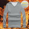 Herren V-Ausschnitt Winter Thermo Langarm Top, Plus Samt, Slim-Fit, Zum Drunter- oder Überziehen