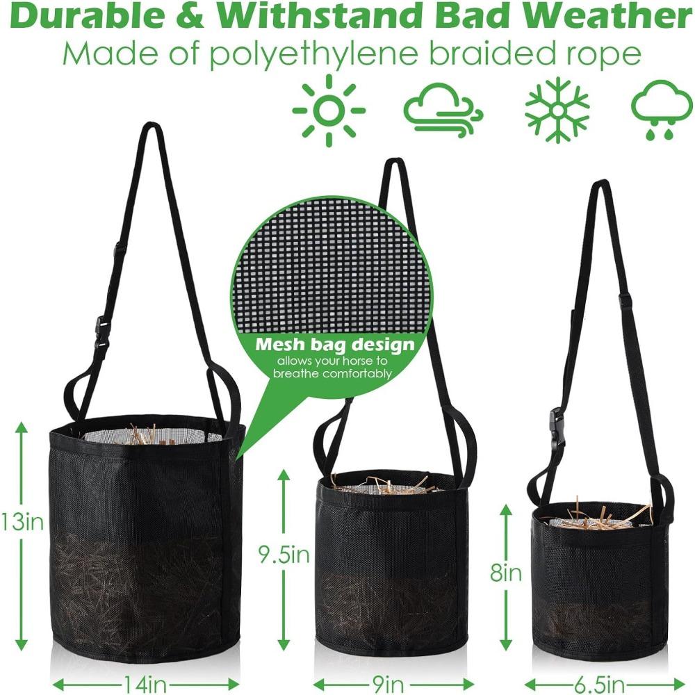 Pferd, Heufütterbeutel, verstellbare Halsaufhängung, Outdoor, Langsamfütterung, Pferdeheubag, praktisch, Rinder-, Schaf- und Pferdeheubag
