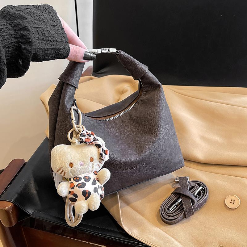 

Премиальная сумка Женская ретро сумка-мессенджер на цепочке Женская плиссированная портативная сумка-пельмень no pendant темно-коричневого