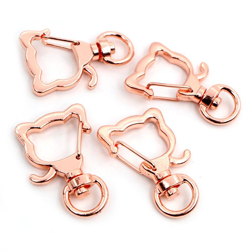 10pcs Cat Heart Snap Hook Trigger Clips Buckles For Keychain Lobster Lobster Clasp Hooks for Key Ring Clasp Jewelry Supplies