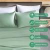 Reines Bambus Bettwäsche Set 4/6 Teile Luxus 100% Bio Bambus Bettwäsche Set Glatt Weich Spannbettlaken Oberlaken Kissenbezug Seidig