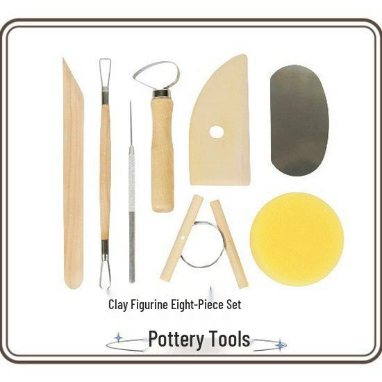 Ultra-Light Eight-Piece Clay Sculpture Tool Set: Includes Pottery Tools, Mud Knife, Cutting Wire, Clay Needle, Trimming Knife for Polymer Clay фиолетовый