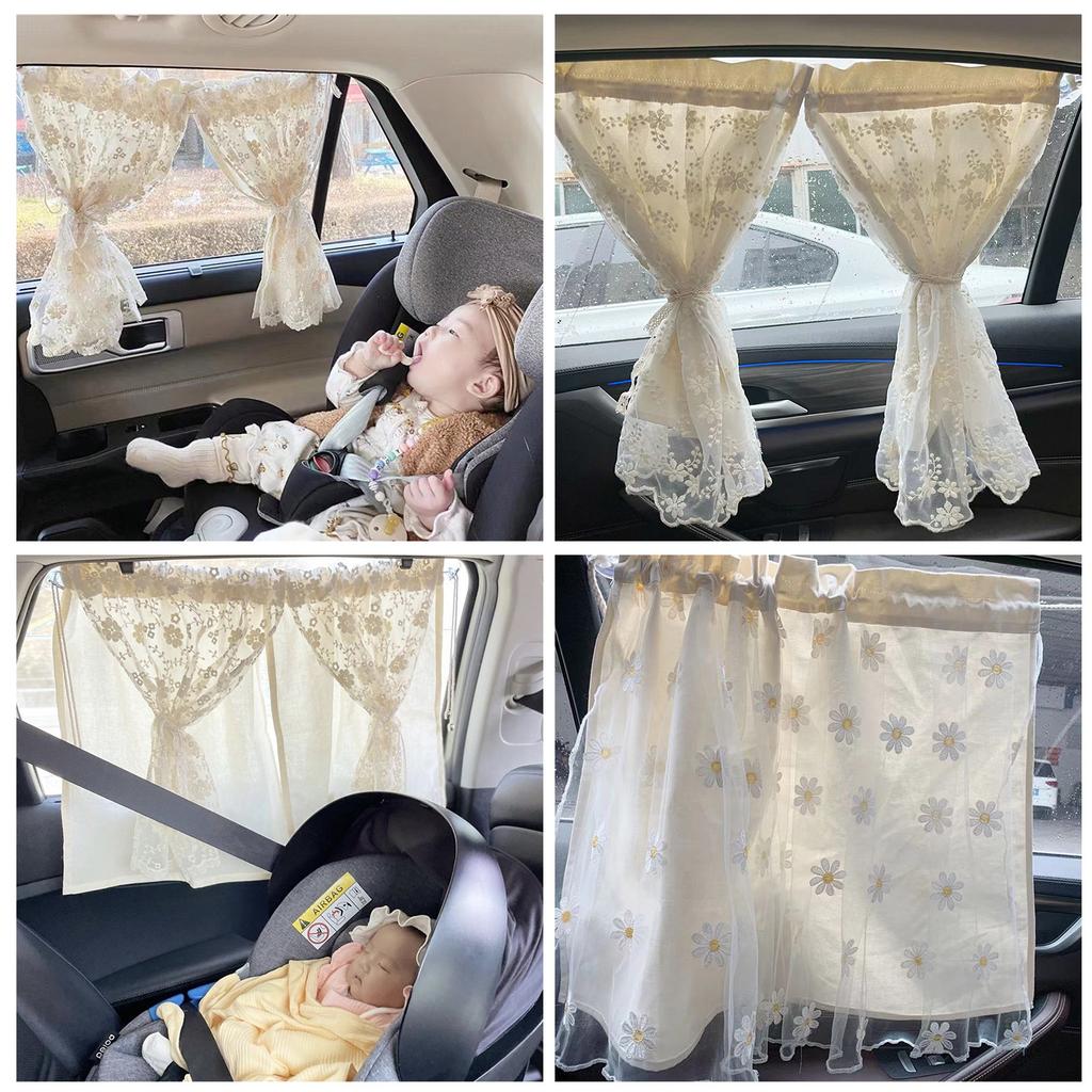 Flower Edge Auto Window Screens Car Window Sun Protections Curtain Vehicle Window Blockers Lightweight for Vehicles