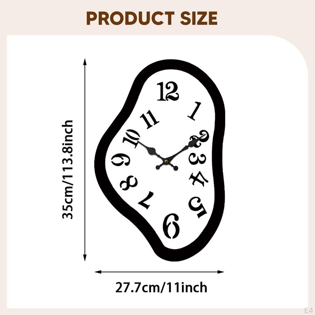 Melting Wall Clock Watch Bedroom Kitchen Decorative Gift Hanging Quiet for Party Farmhouse