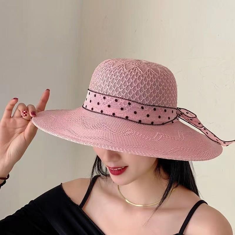 Sun Protection Hat For Women With Wide Brim And Butterfly Bow Summer Beach Beachwear