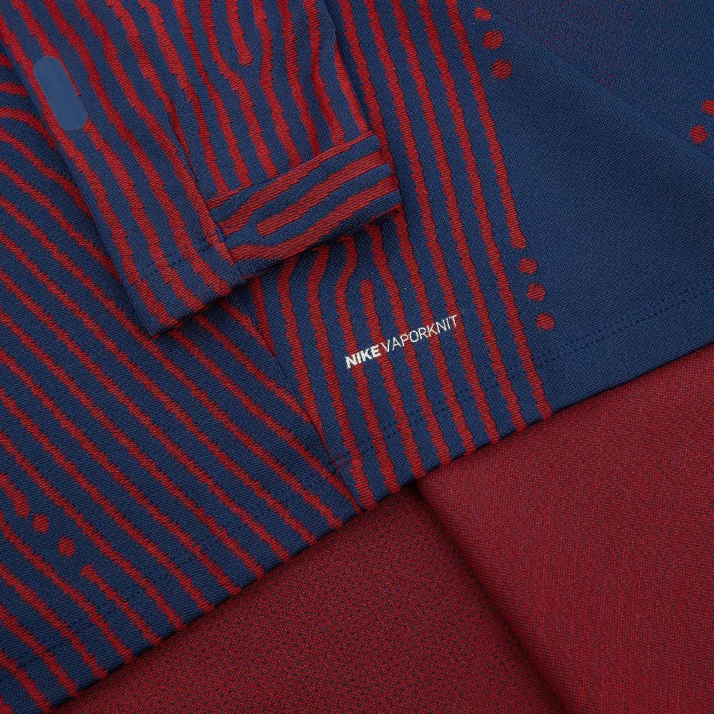 Nike 2020-21 Paris Saint-Germain Player Version Vaporknit Comfortable Casual 1/4 Zip Training Long Sleeve Football Shirt Men Tops Red Blue CI4975-411