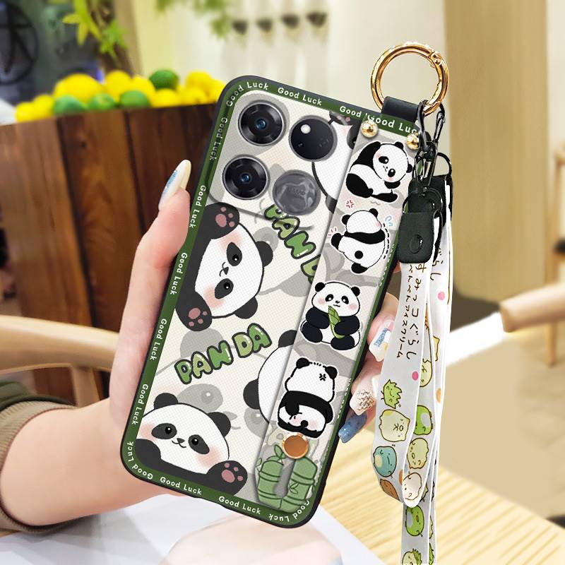 Cute Shockproof Phone Case For OnePlus/1+Ace 5G Racing Edition Cartoon Panda Protective Back Cover Kickstand Anti-knock