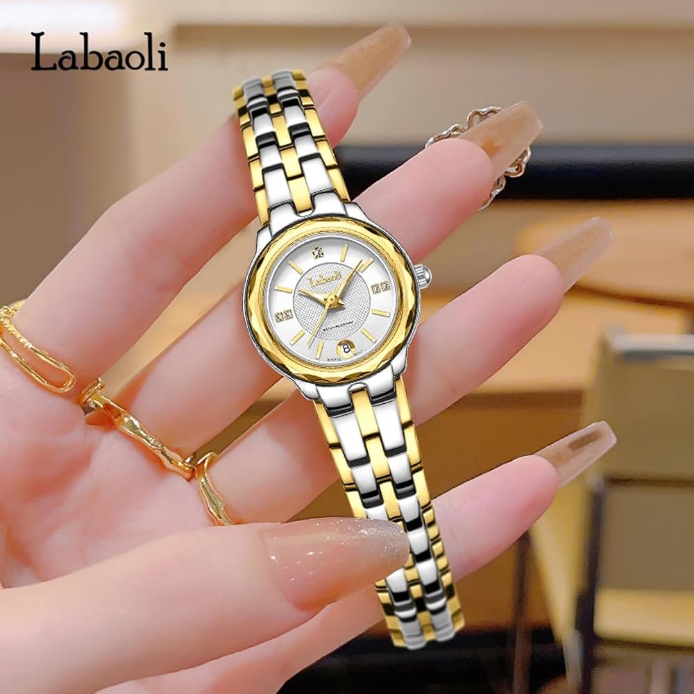 Elegant Women's Simple Stainless Steel Waterproof Watch Gold Silver