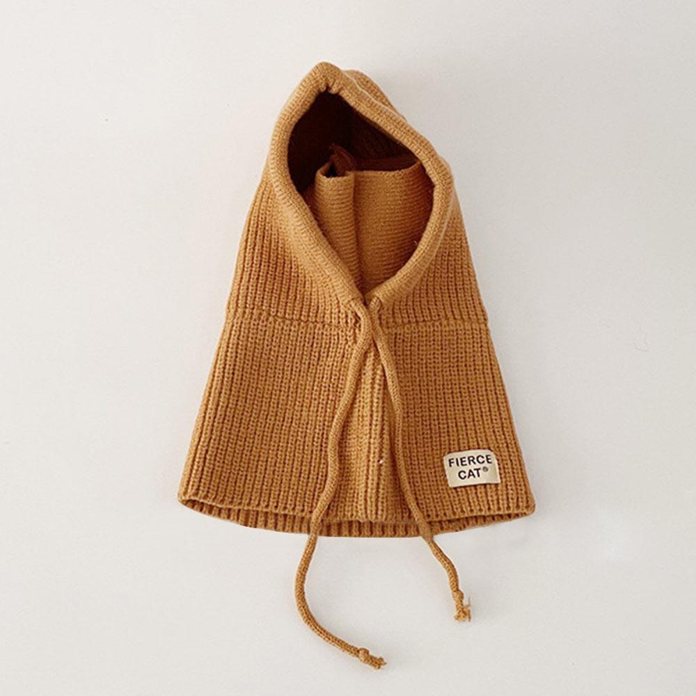 One-piece Baby Balaclava Hat Ears Neck Knitted Cap Fashion Scarf Mask Hats  Children