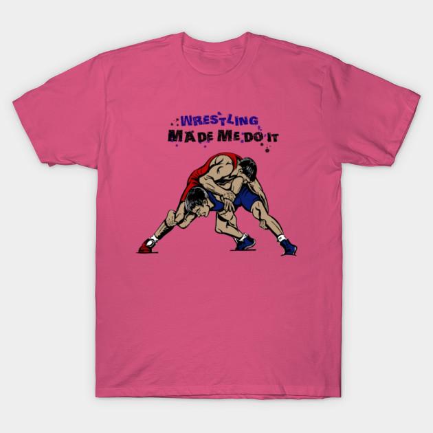 Summer Fashion Clothing Tshirt Wrestling Made Me Do It Print Men Solid Color Slim Fit Short Sleeve Tops