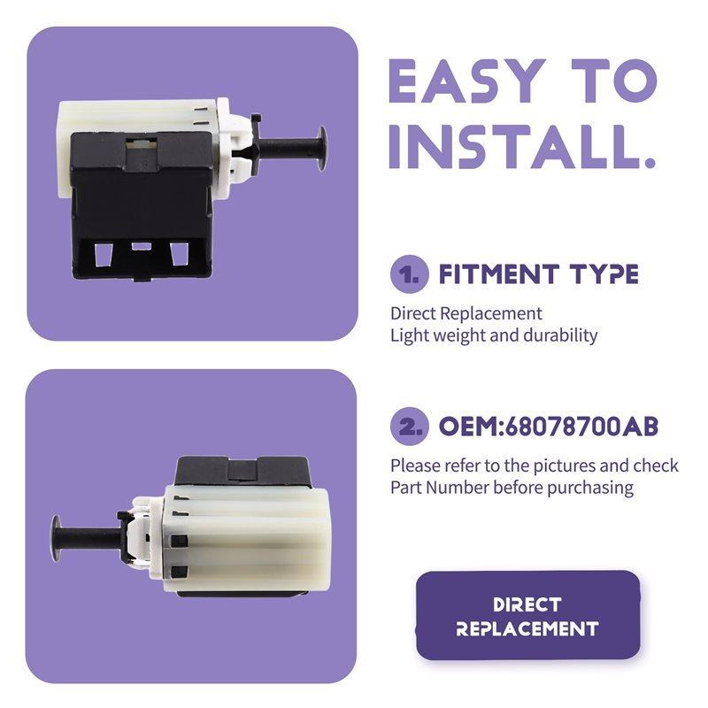 A58X-Car Accessories 68078700AB Brake Light Switch For Dodge Ram 1500 2500 3500 4500 5500 2013- Car