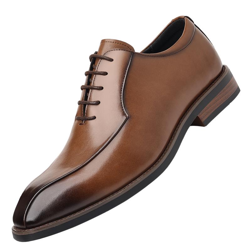 Fashion British Style Men's Business Leather Shoes Classic Gentleman High Quality Style Groom's Wedding Dress Black Brown Plus Size