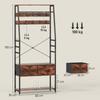 6-in-1 Industrial-Style Hallway Organiser - Brown/Black