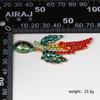 Pinkdudu Chili Pepper & Leaf Earrings  Bold Red & Green Rhinestone Studs Fashionable PD1017