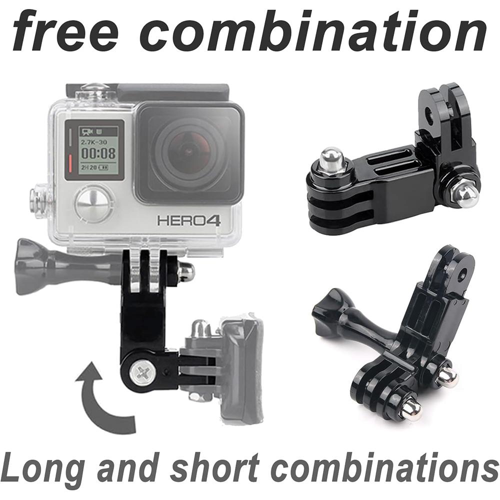 3-Way Adjustable Extension Pivot Arm Adapter Kit for GoPro Hero 11, 10, 9, 8, 7, Insta360 DJI OSMO, Same and Vertical Direction