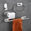 4/5Pcs Stainless Steel Bathroom Hardware Set Rustproof Anticorrosion Bathroom Towels Rack Self-adhesive No Punching