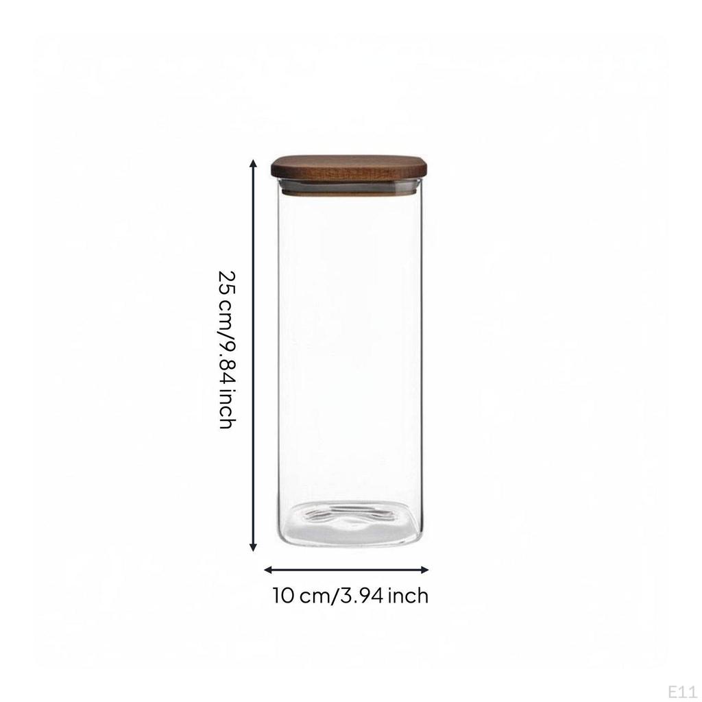 Borosilicate Glass Jar Square Canister Easy to Clean Pantry for Cafe 6060mm