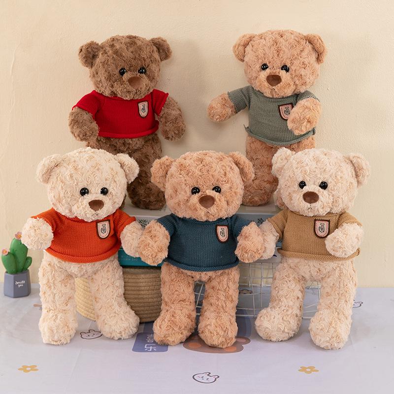 

Peach Heart Sweater Bear Plush Toy - Hugging Bear Doll Gift 40cm 0.31kg
