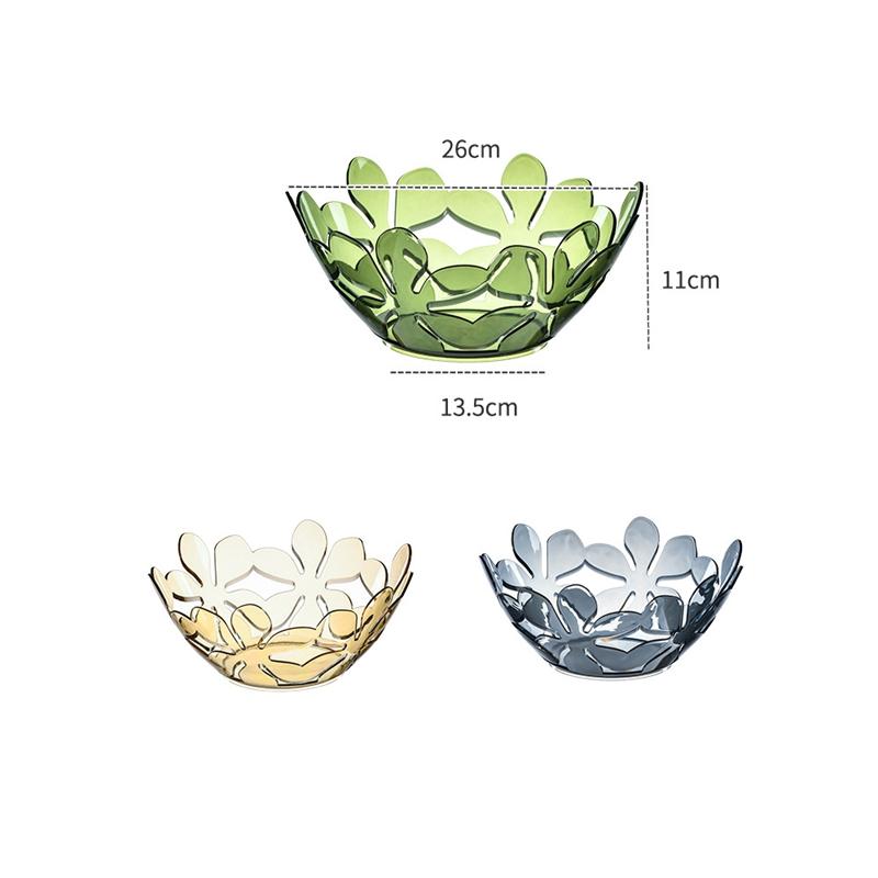 Acrylic Decorative Flower Trays Dinner Plate Transparent Dinner Dish Table Tray Fruit Display Tray Plates Table Decor