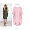 Women's Casual Loose Pocket Long Sleeve Plus Size Dress