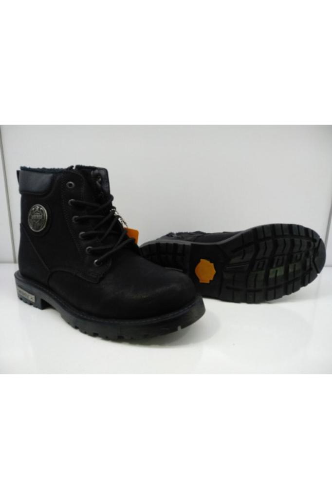 Men's Fashion Faux Leather Platform Heeled Booties Bootie Black Winter Boots Shoes