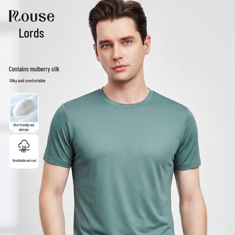 Luodzi Men s Mulberry Silk Blend Breathable Polo T-Shirt 48