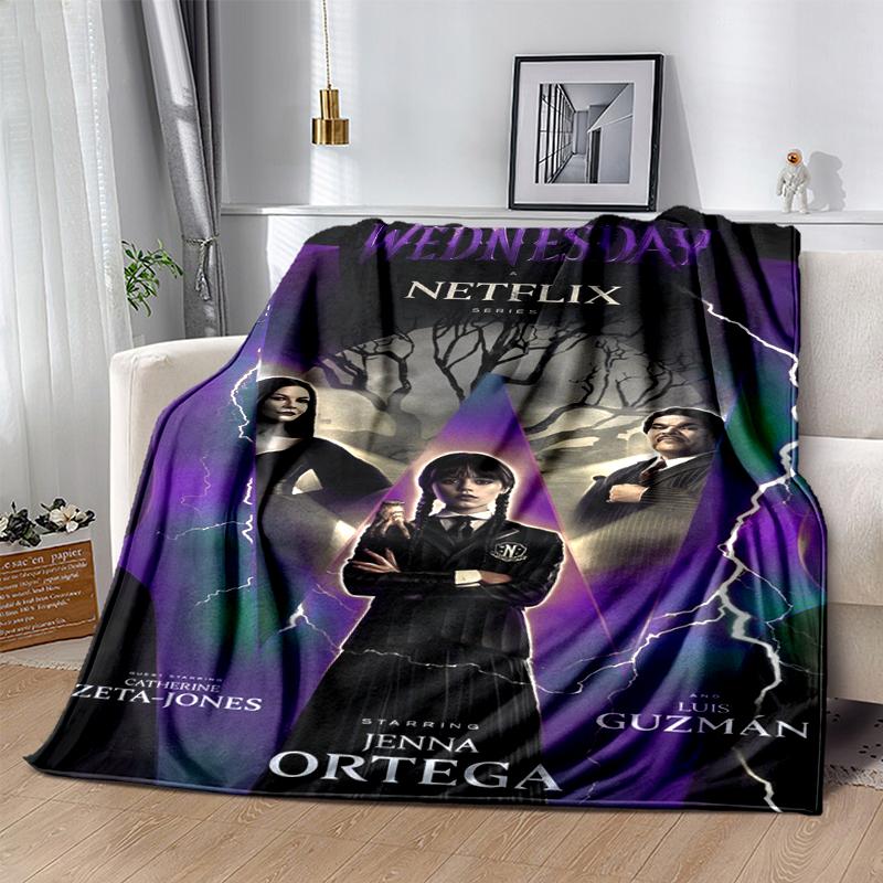 1pc Wednesday Netflix Series Poster print blanket soft bedding sofa bedroom home decor Christmas gift q101