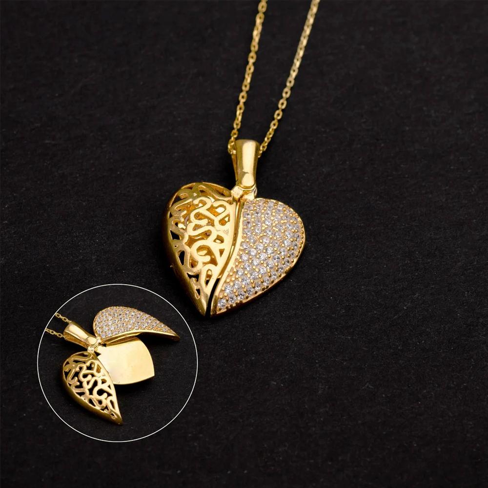 Atoztide Gravur Name Herz Halskette Personalisiert Versteckte Botschaft Edelstahl Schmuck Anhänger für Frauen Kette Geburtstagsgeschenk