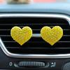2Pcs/Set Heart-Shaped Car Air Outlet Perfume Clip Rhinestone Car Air Conditioning Air Outlet Perfume Decoration Clip Car Auto Ac