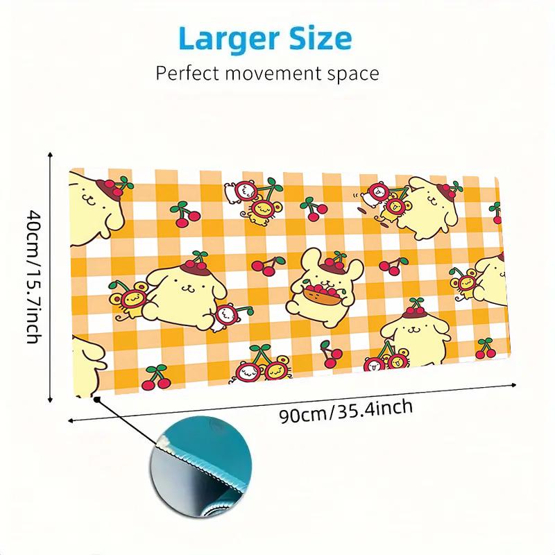 Pom Pom Purin Print  Cushion Non-slip Laptop Tablet Big Mousepad XXL Mat Mini PC Playmat With Lock edge