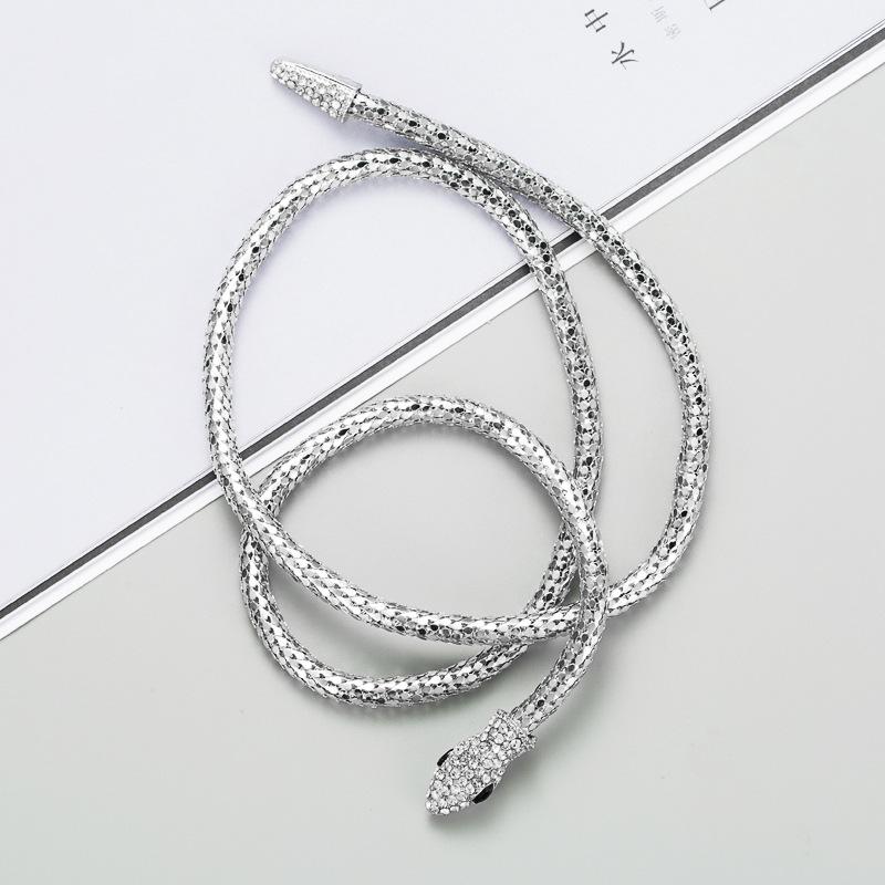 Snake Creative Jewelry Personalized Iron Flexible Twisted Jewelry Bendable Snake Head Pendants Girl Women's Necklace