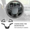 Carbon Steering Wheel Cover Trim For Chevrolet Camaro 2012-15 Inner Accessories
