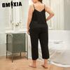 GMXIA Plus Size Camisole Pajamas Women Summer Two-piece Homewear