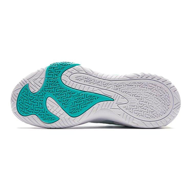 Anta Kids Air Space Comfortable Simple Shock Absorption Wear Resistant Low Top Basketball Shoes Kids Basketball Shoes White Green A312421105-4