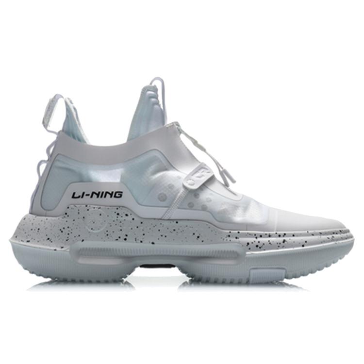 New LiNing CF Tianxun No.1 Shock Absorbers Slip Resistant Breathable Mid Top Sports Casual Shoes Men's White Black AGLQ143-3