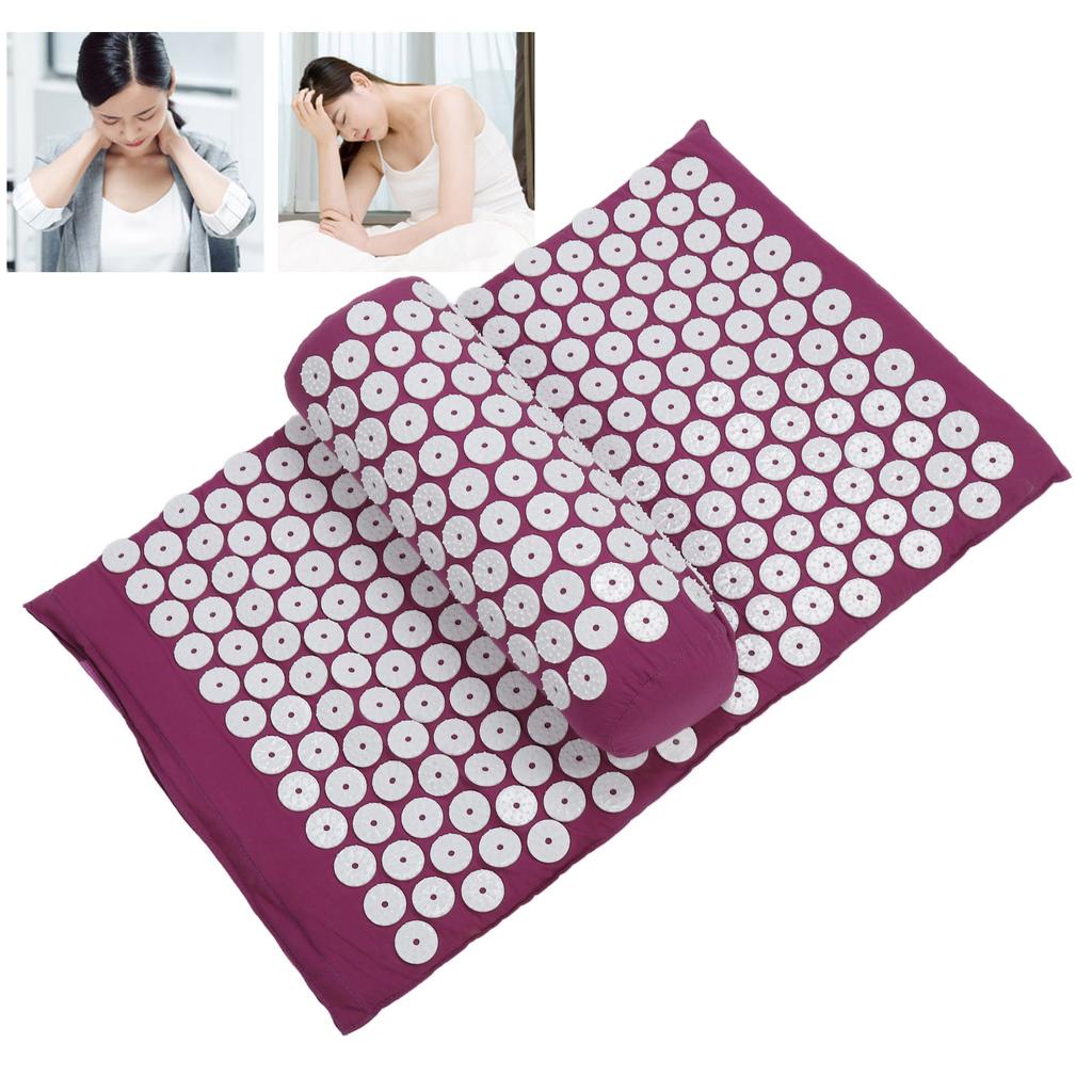 Acupressure Mat Pillow Set Massage Pad Mat Bag for Body Muscle Relaxation Stress Reduction
