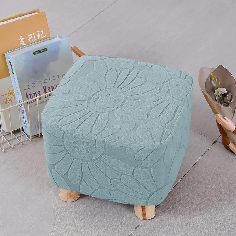 Washable Ottoman Cover Footrest Covers Elastic Seat Protective Case Chair Covers Footstool Protector Covers Without Stool