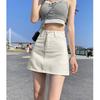 Women's White A-Line High Waist Denim Skirt - Summer 2025 Collection