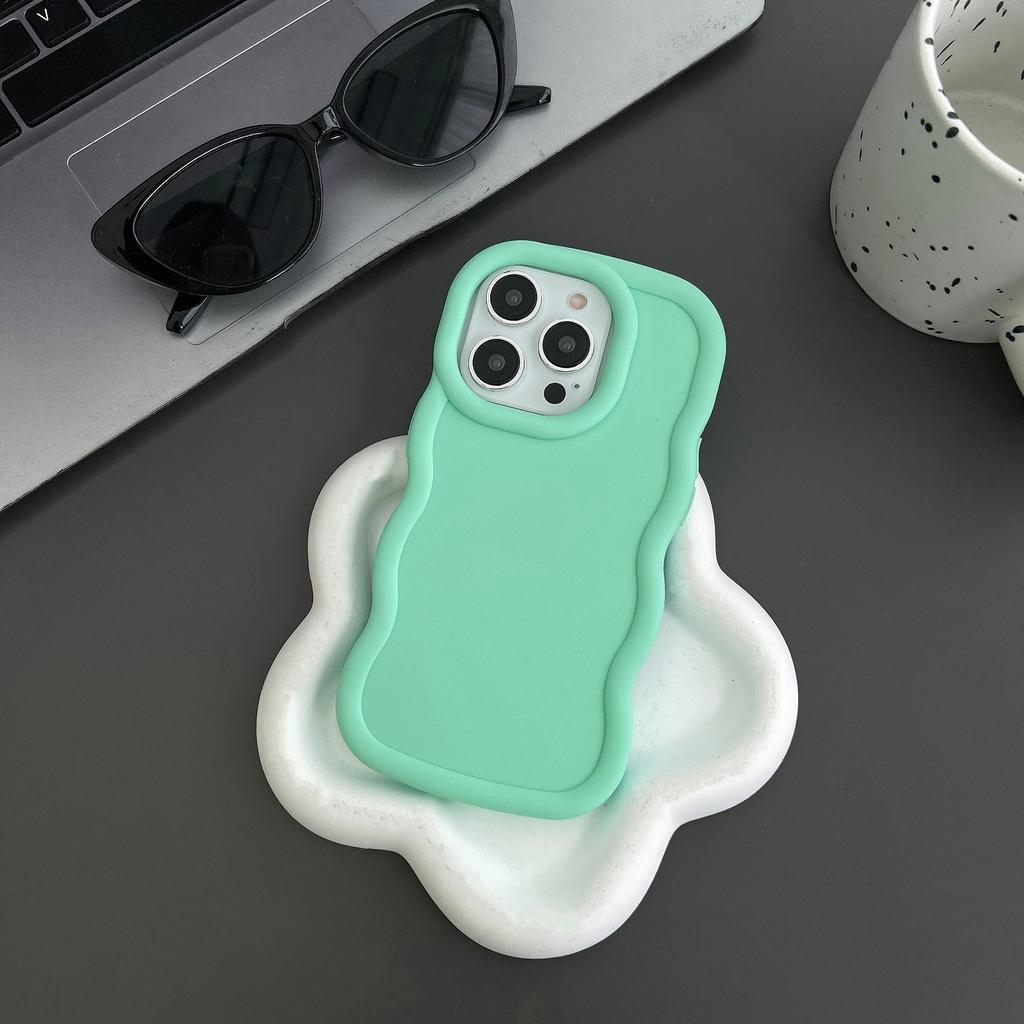 For Apple 16 Wave Phone Case Phone15promax Anti Drop All Inclusive 14 Solid Color Protective Cover