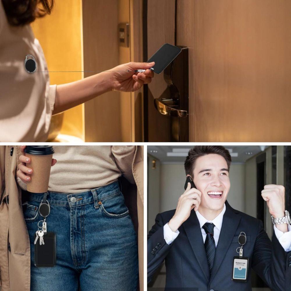 Neck Hanging Retractable ID Badge Holder with Breakaway Lanyard Access Control Set  Office Use