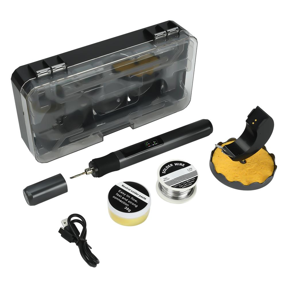

USB Wireless Digital Electric Soldering Iron Kit 1900mAh Smart Soldering Pen Adjustable Temperature 180-480℃ Welding Repair Too